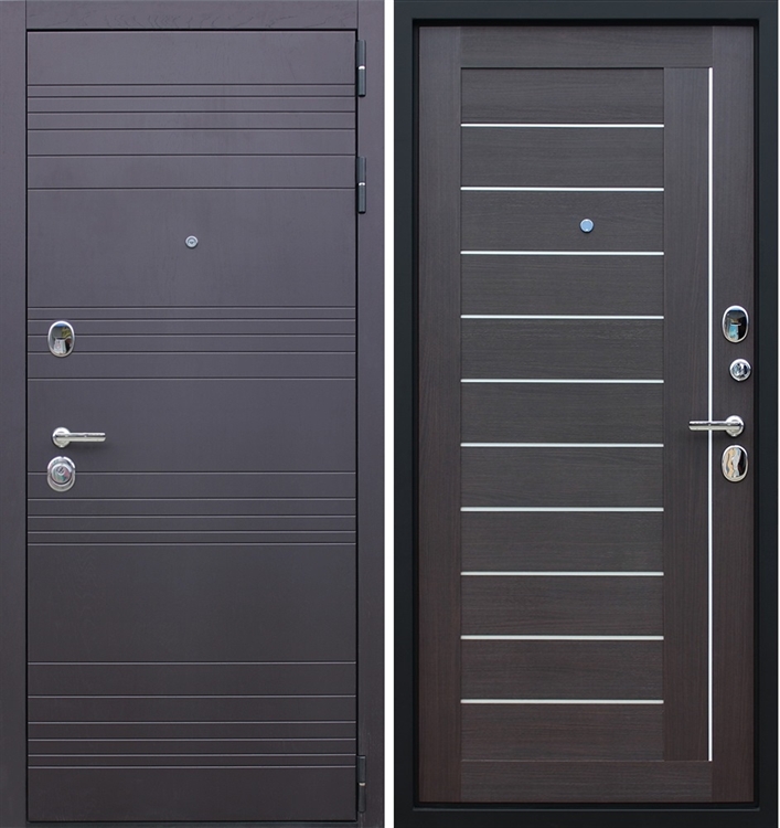 Входная металлическая дверь АСД Дуэт Орех рифленый 15578