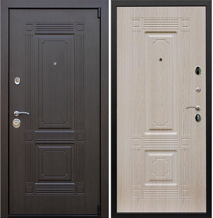 Входная металлическая дверь АСД Викинг Беленый дуб 15581