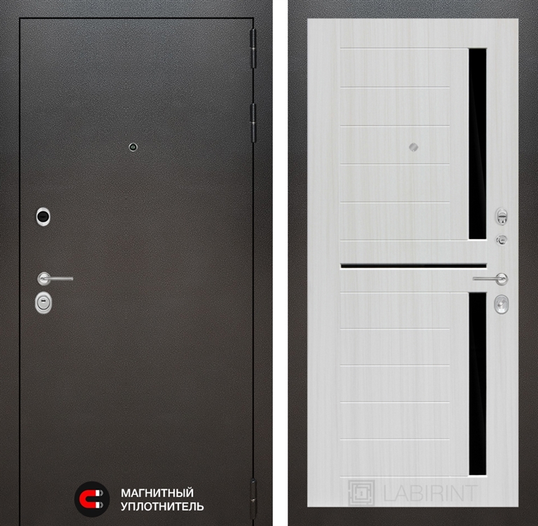 Входная металлическая дверь Лабиринт SILVER 02 - Сандал белый 1515626