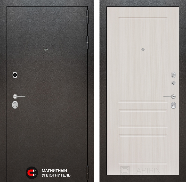 Входная металлическая дверь Лабиринт SILVER 03 - Сандал белый 1515628