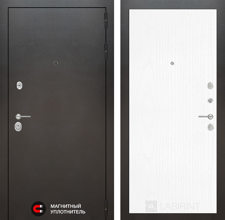 Входная металлическая дверь Лабиринт SILVER 07 - Белое дерево 1517872