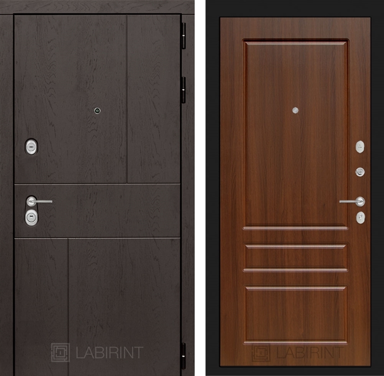 Входная металлическая дверь Лабиринт URBAN 03 - Орех бренди 2139196
