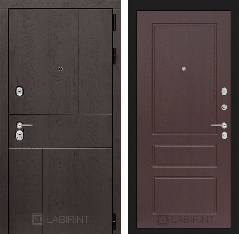 Входная металлическая дверь Лабиринт URBAN 03 - Орех премиум 2139197