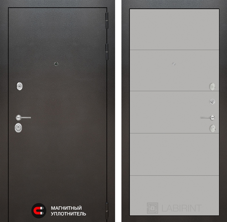 Входная металлическая дверь Лабиринт SILVER 13 - Грей софт 2354921