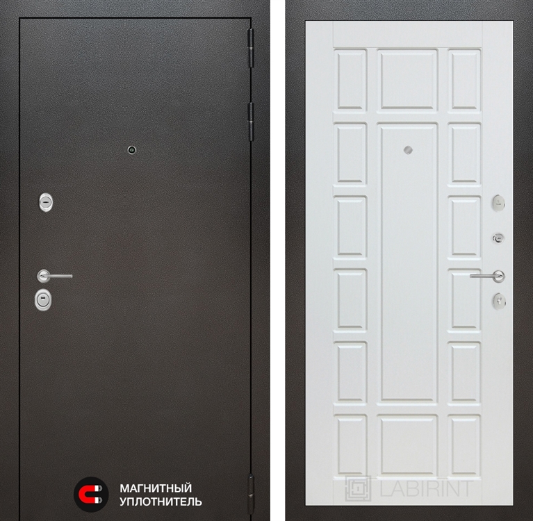 Входная металлическая дверь Лабиринт SILVER 12 - Белое дерево 2432402