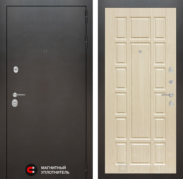 Входная металлическая дверь Лабиринт SILVER 12 - Беленый дуб 2432405