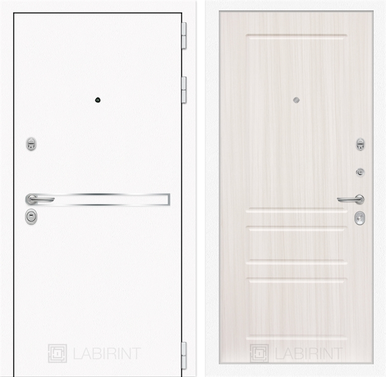 Входная металлическая дверь Лабиринт Лайн WHITE 03 - Сандал белый 2480808