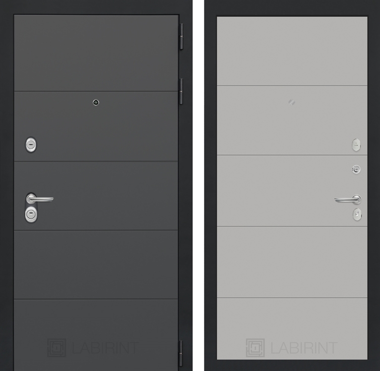 Входная металлическая дверь Лабиринт ART графит 13 - Грей софт 2490304