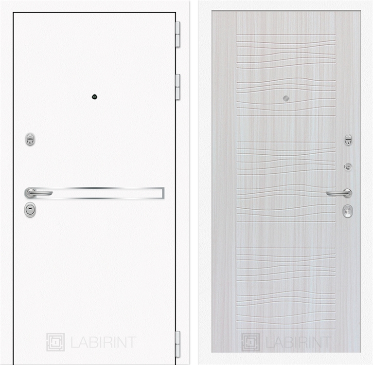 Входная металлическая дверь Лабиринт Лайн WHITE 06 - Сандал белый 2709201