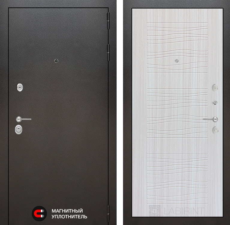 Входная металлическая дверь Лабиринт SILVER 06 - Сандал белый 2709207