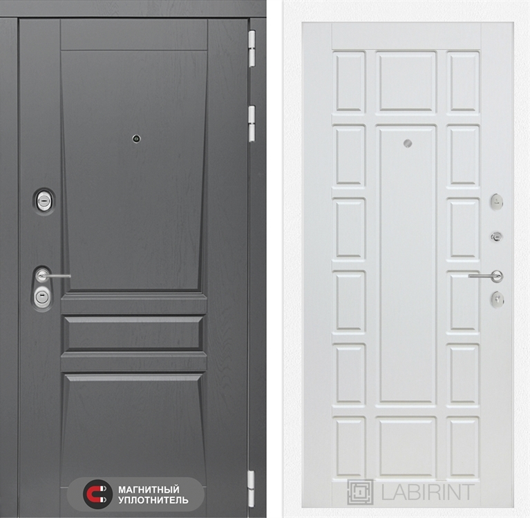Входная металлическая дверь Лабиринт Платинум 12 - Белое дерево 2833474