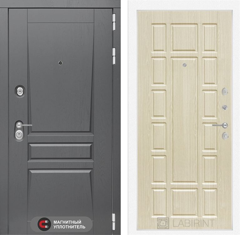 Входная металлическая дверь Лабиринт Платинум 12 - Беленый дуб 2836773
