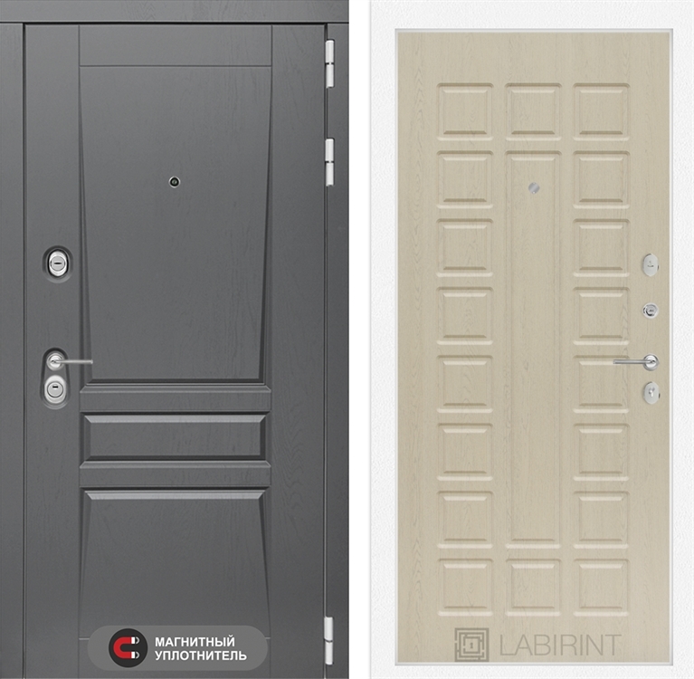 Входная металлическая дверь Лабиринт Платинум 04 - Беленый дуб 2836786