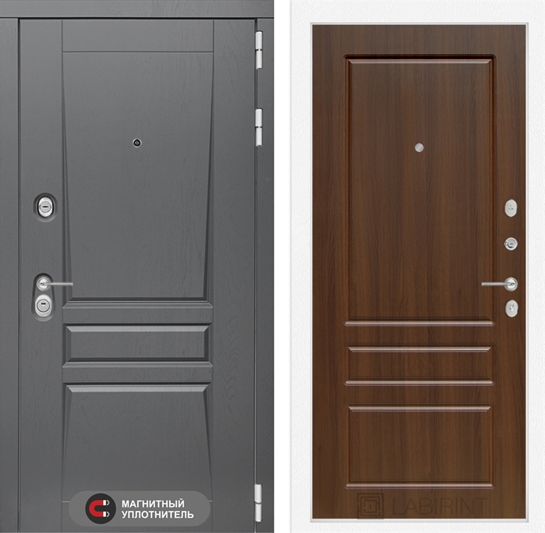 Входная металлическая дверь Лабиринт Платинум 03 - Орех бренди 2836789