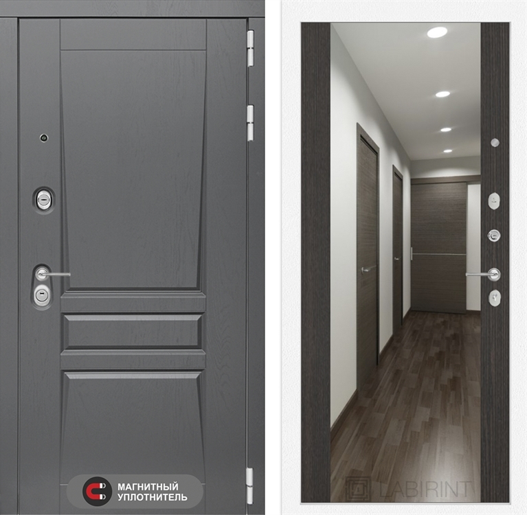 Входная металлическая дверь Лабиринт Платинум с Зеркалом Максимум - Венге 2836794