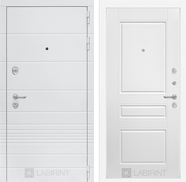 Входная белая дверь Лабиринт Трендо 03 - Белый софт 2941712