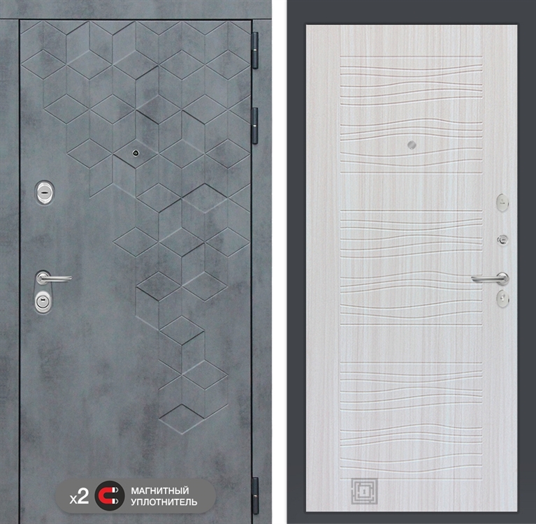 Входная металлическая дверь Лабиринт Бетон 06 - Сандал белый 2955881