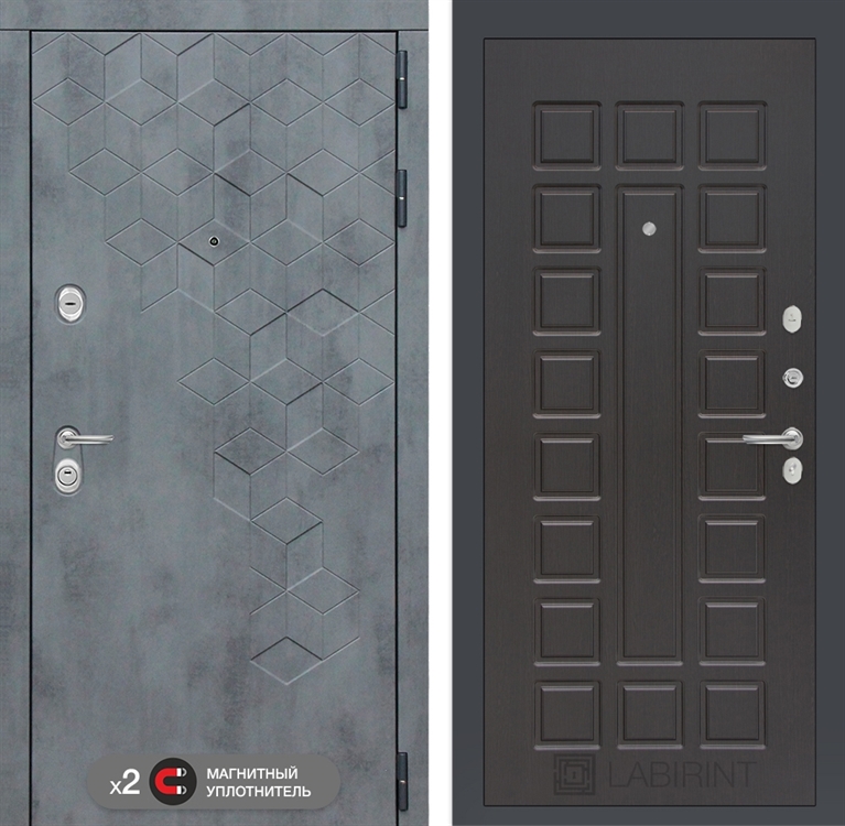Входная металлическая дверь Лабиринт Бетон 04 - Венге 2955910