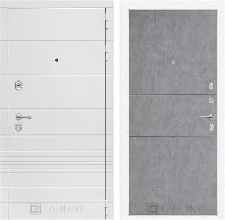 Входная белая дверь Лабиринт Трендо 21 - Бетон светлый 3230774