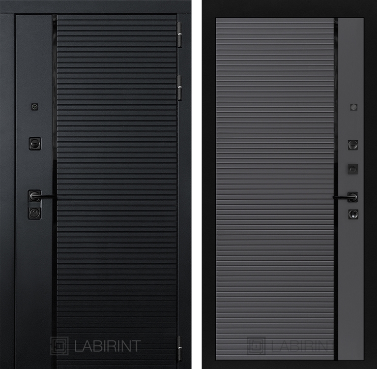 Входная металлическая дверь Лабиринт PIANO 22 - Графит софт, черная вставка 3746192