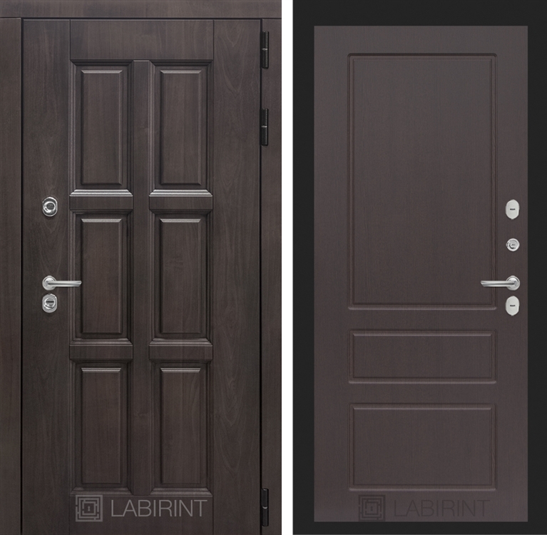 Входная металлическая дверь с Терморазрывом Лабиринт Лондон 03 - Орех премиум 3796367