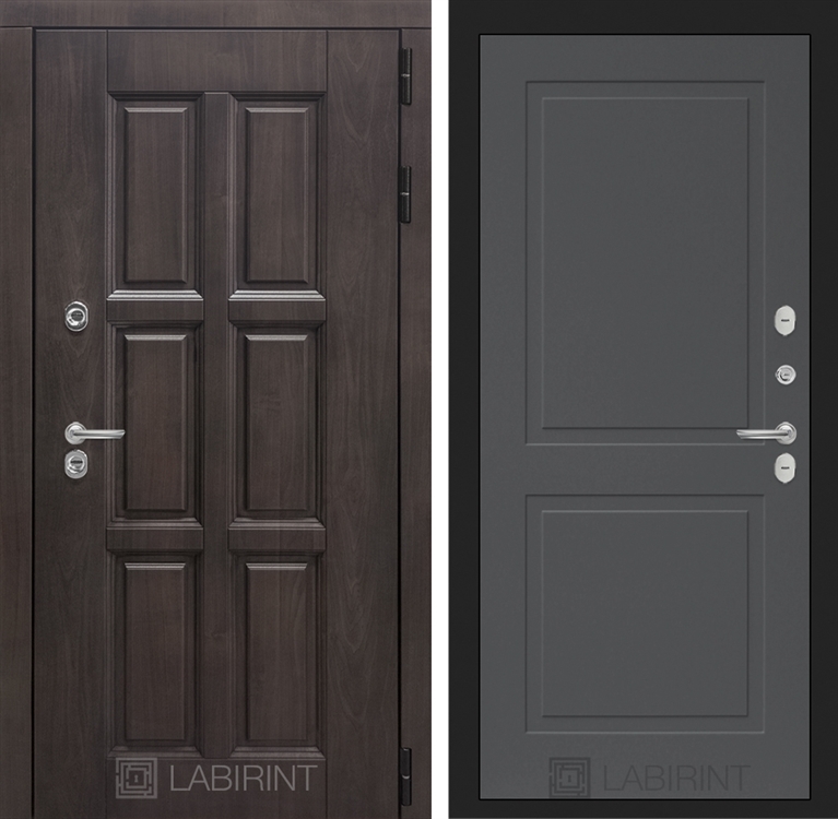 Входная металлическая дверь с Терморазрывом Лабиринт Лондон 11 - Графит софт 3797269