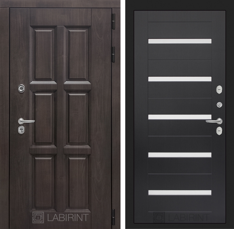 Входная металлическая дверь с Терморазрывом Лабиринт Лондон 01 - Венге, стекло белое 3797292