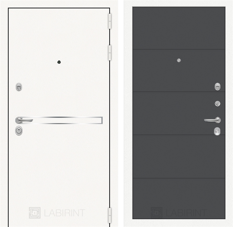 Входная металлическая дверь Лабиринт Лайн WHITE 13 - Графит софт 3905585