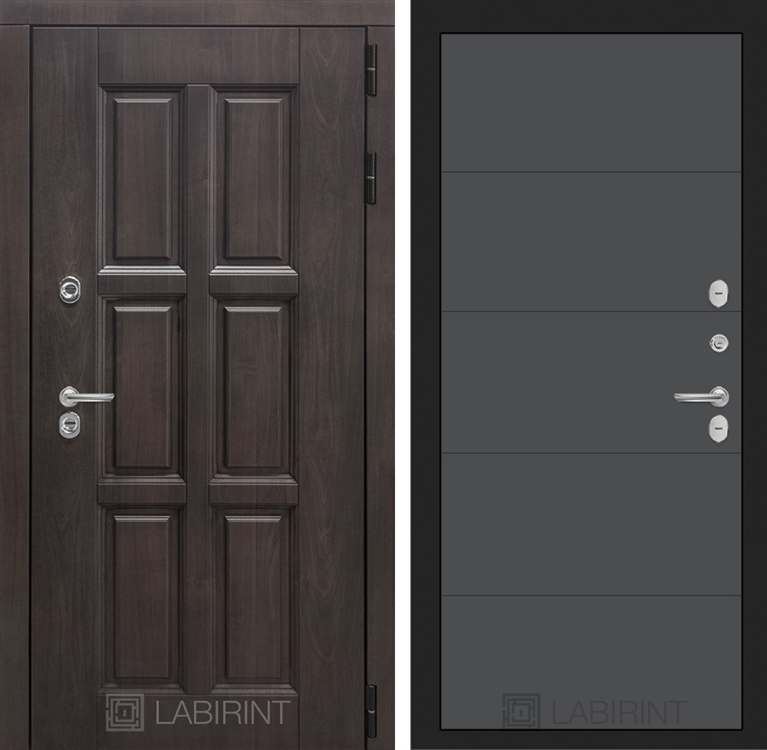 Входная металлическая дверь с Терморазрывом Лабиринт Лондон 13 - Графит софт 3905618