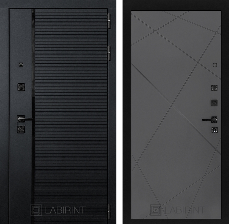 Входная металлическая дверь Лабиринт PIANO 24 - Графит софт 3919199