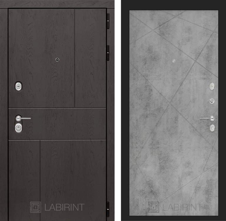 Входная металлическая дверь Лабиринт URBAN 24 - Бетон светлый 3919352