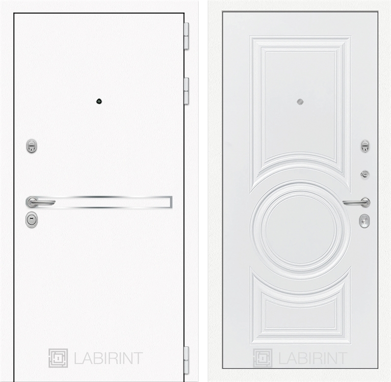 Входная металлическая дверь Лабиринт Лайн WHITE 23 - Белый софт 3919353