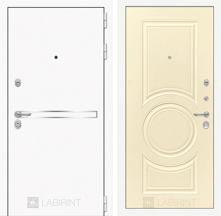 Входная металлическая дверь Лабиринт Лайн WHITE 23 - Шампань софт 3919354