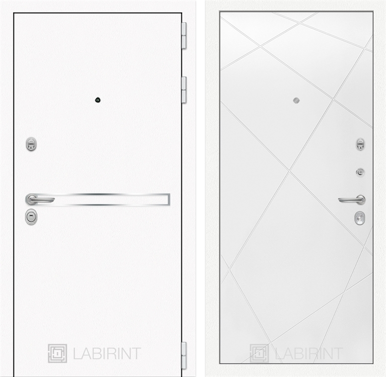 Входная металлическая дверь Лабиринт Лайн WHITE 24 - Белый софт 3919570