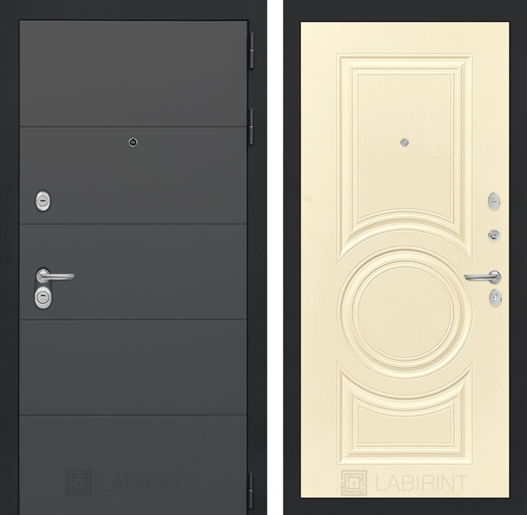 Входная металлическая дверь Лабиринт ART графит 23 - Шампань софт 3919580