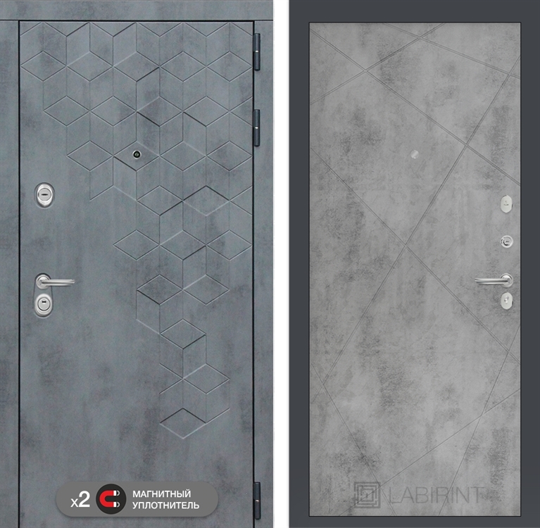 Входная металлическая дверь Лабиринт Бетон 24 - Бетон светлый 3920924