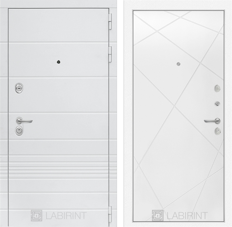 Входная белая дверь Лабиринт Трендо 24 - Белый софт 3949405