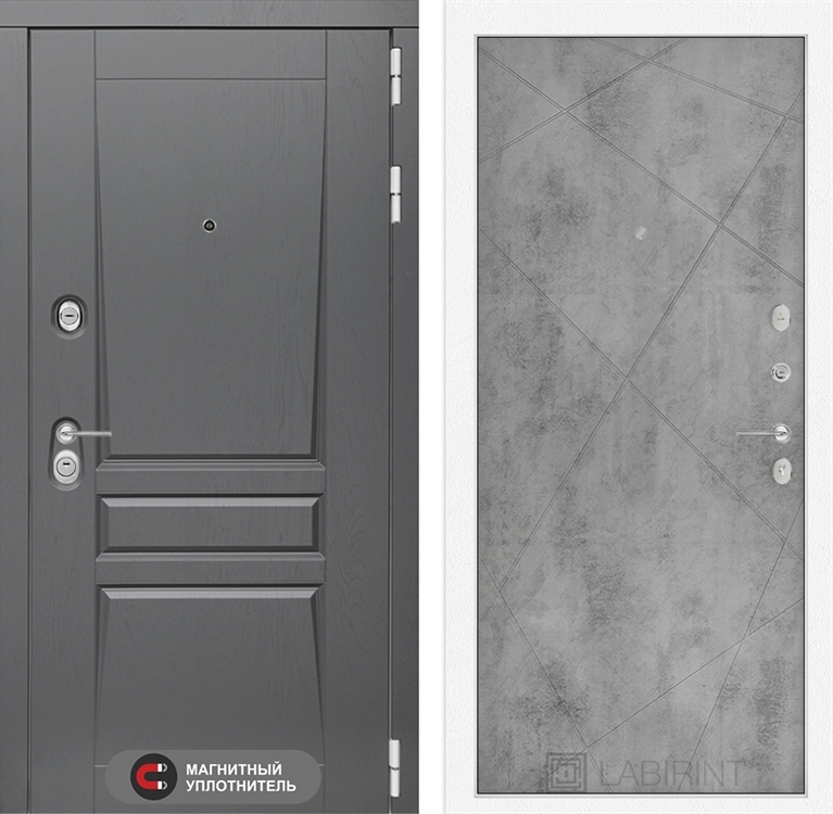 Входная металлическая дверь Лабиринт Платинум 24 - Бетон светлый 4006910