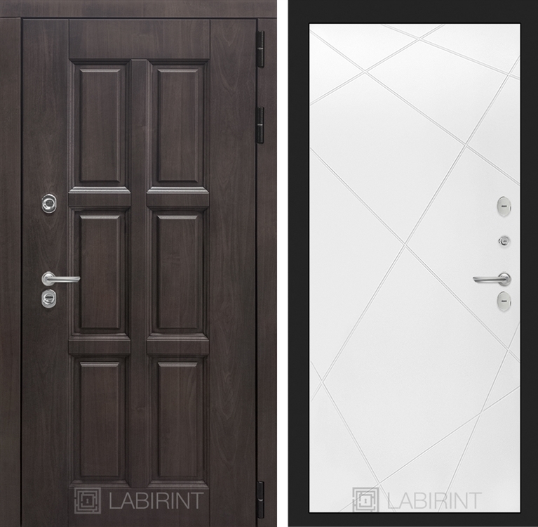 Входная металлическая дверь с Терморазрывом Лабиринт Лондон 24 - Белый софт 4006911