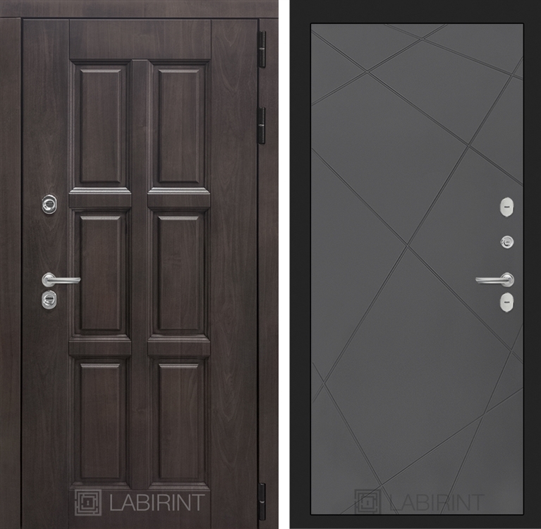 Входная металлическая дверь с Терморазрывом Лабиринт Лондон 24 - Графит софт 4006912