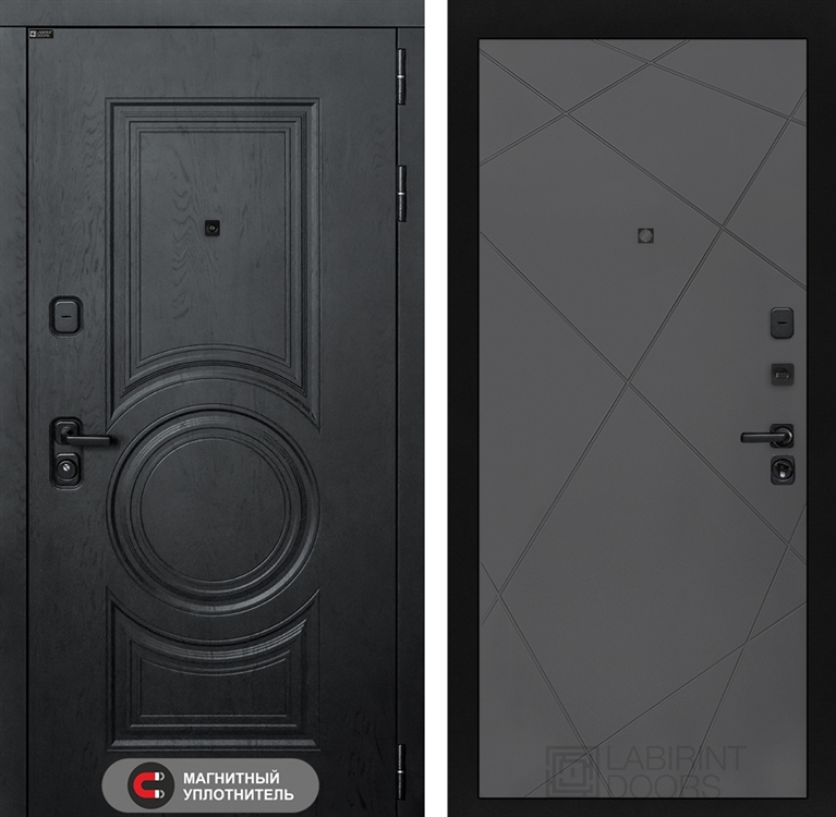 Входная металлическая дверь Лабиринт GRAND 24 - Графит софт 4049559