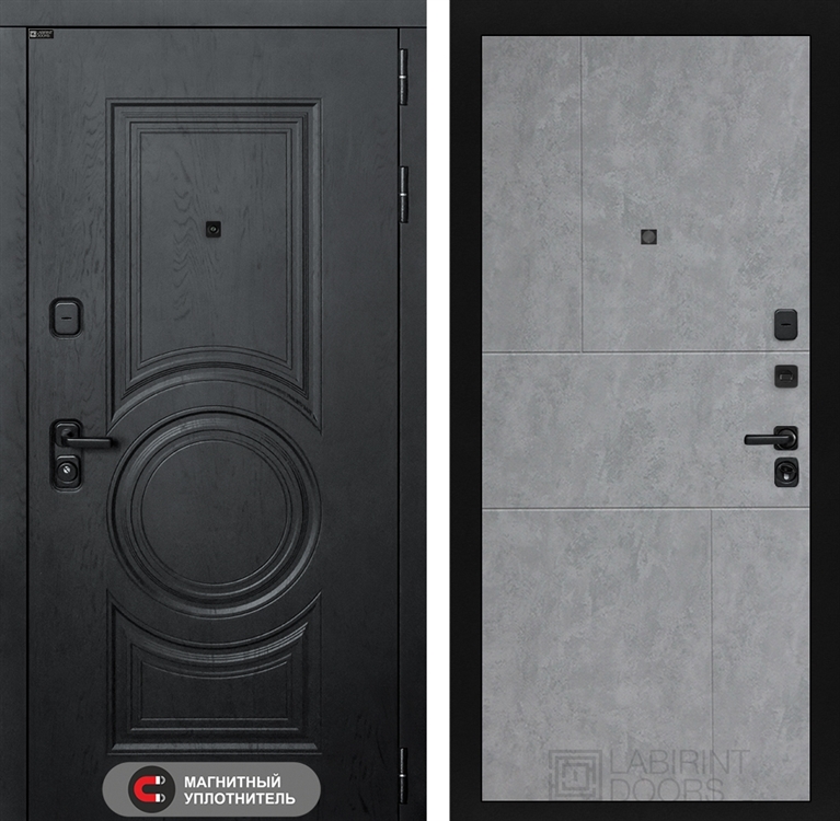 Входная металлическая дверь Лабиринт GRAND 21 - Бетон светлый 4049562