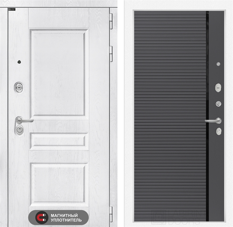 Входная металлическая дверь Лабиринт VERSAL 22 - Графит софт, черная вставка 4049831