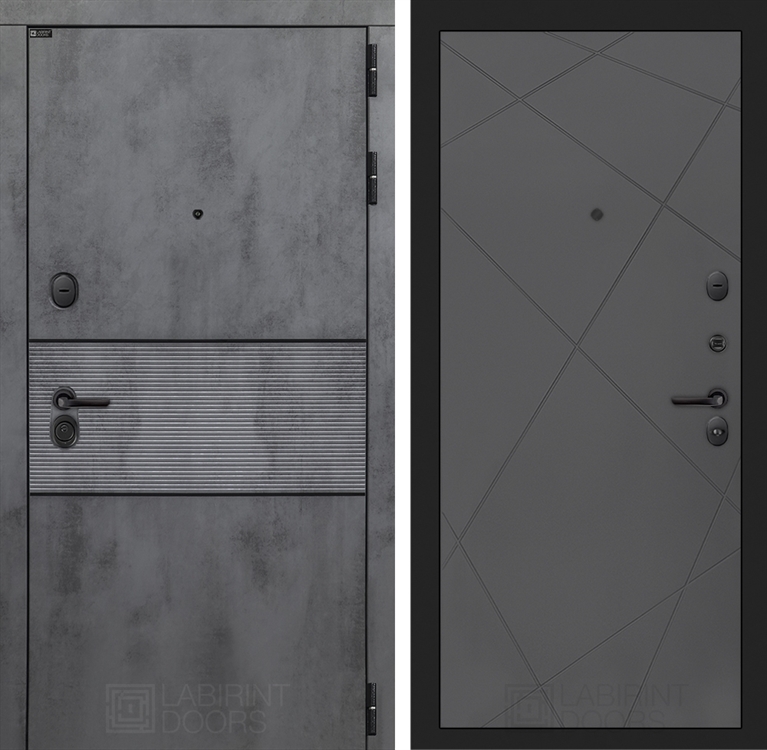 Входная металлическая дверь Лабиринт INFINITY 24 - Графит софт 4049925