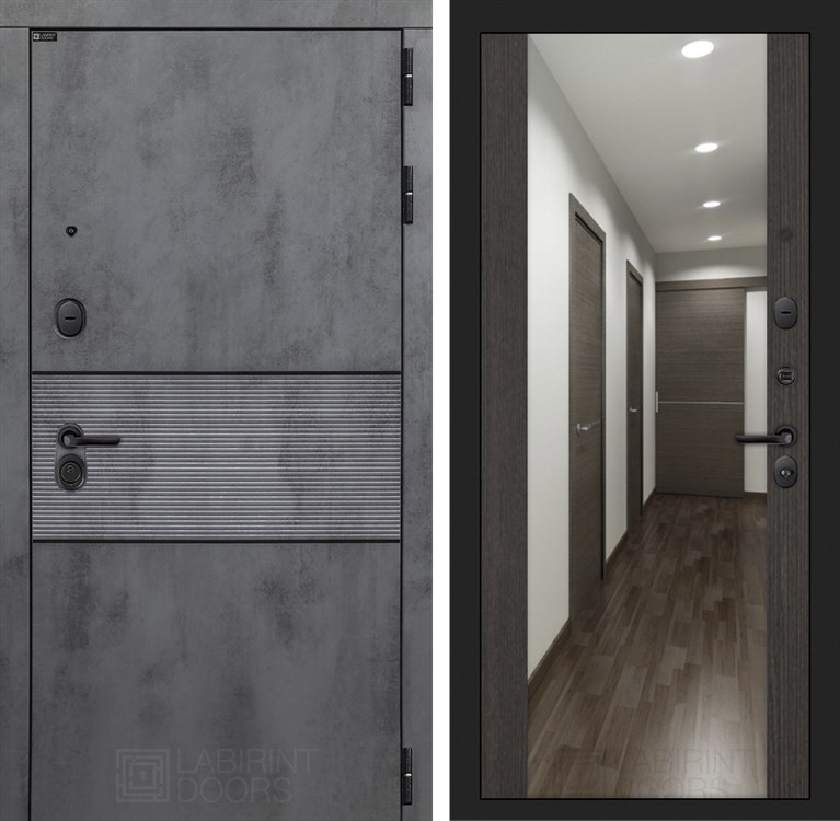 Входная металлическая дверь Лабиринт INFINITY с Зеркалом Максимум - Венге 4049937