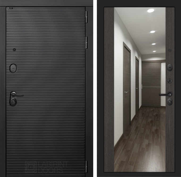 Входная металлическая дверь Лабиринт VOLCANO с Зеркалом Максимум - Венге 4054992