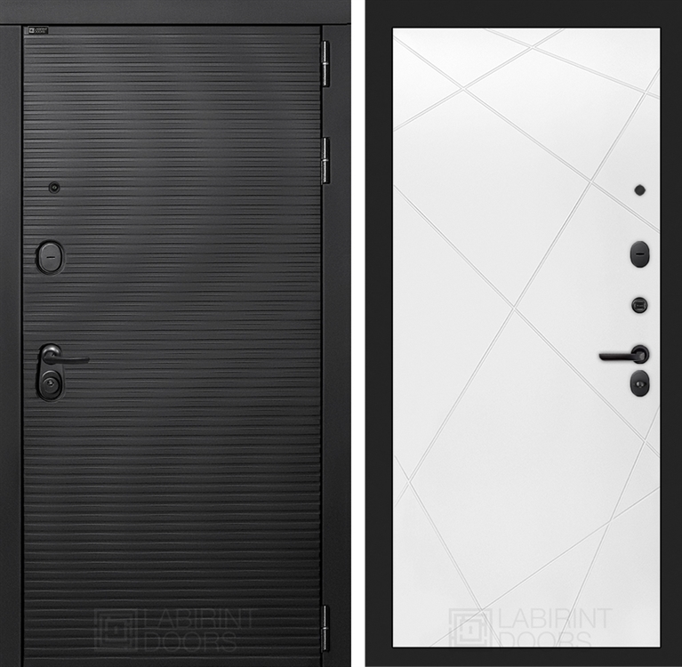 Входная металлическая дверь Лабиринт VOLCANO 24 - Белый софт 4055024