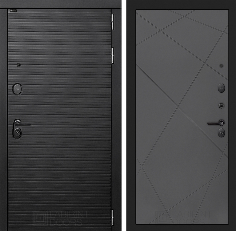 Входная металлическая дверь Лабиринт VOLCANO 24 - Графит софт 4055025
