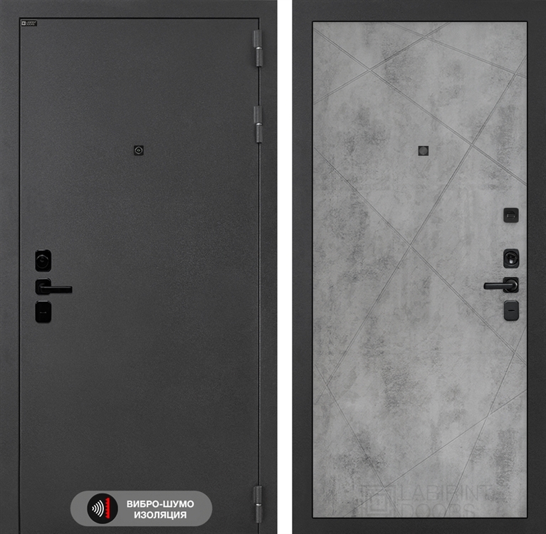 Входная металлическая дверь Лабиринт ACUSTIC 24 - Бетон светлый 4060275