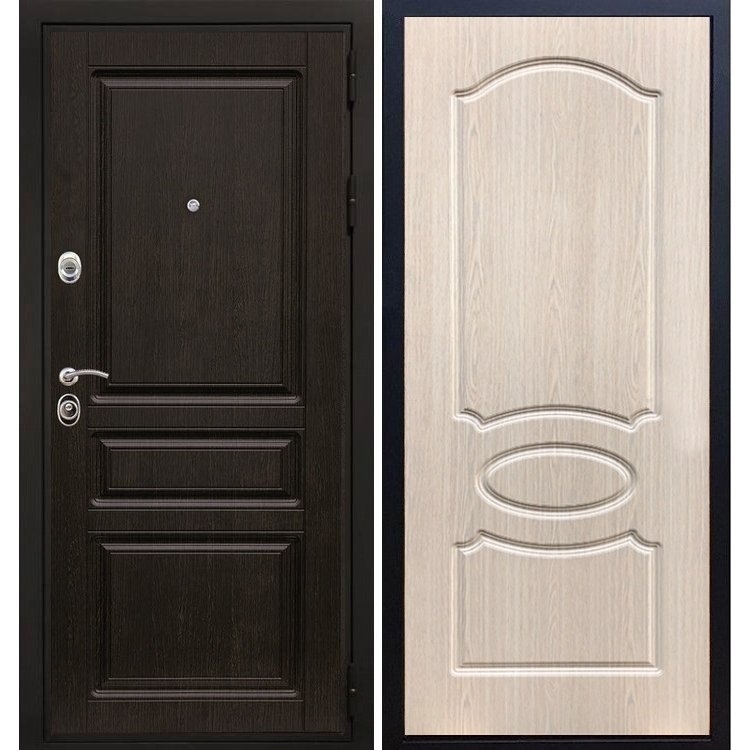 Входная металлическая дверь Премиум-H ФЛ-128 Беленый дуб 6857